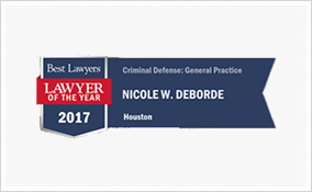 Best Lawyers Lawyer of The Year 2017 Criminal Defence general Practice Nicole w. DeBorde Houston